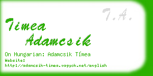 timea adamcsik business card